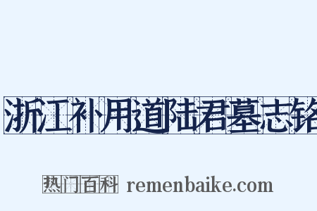 浙江补用道陆君墓志铭是什么意思的图片